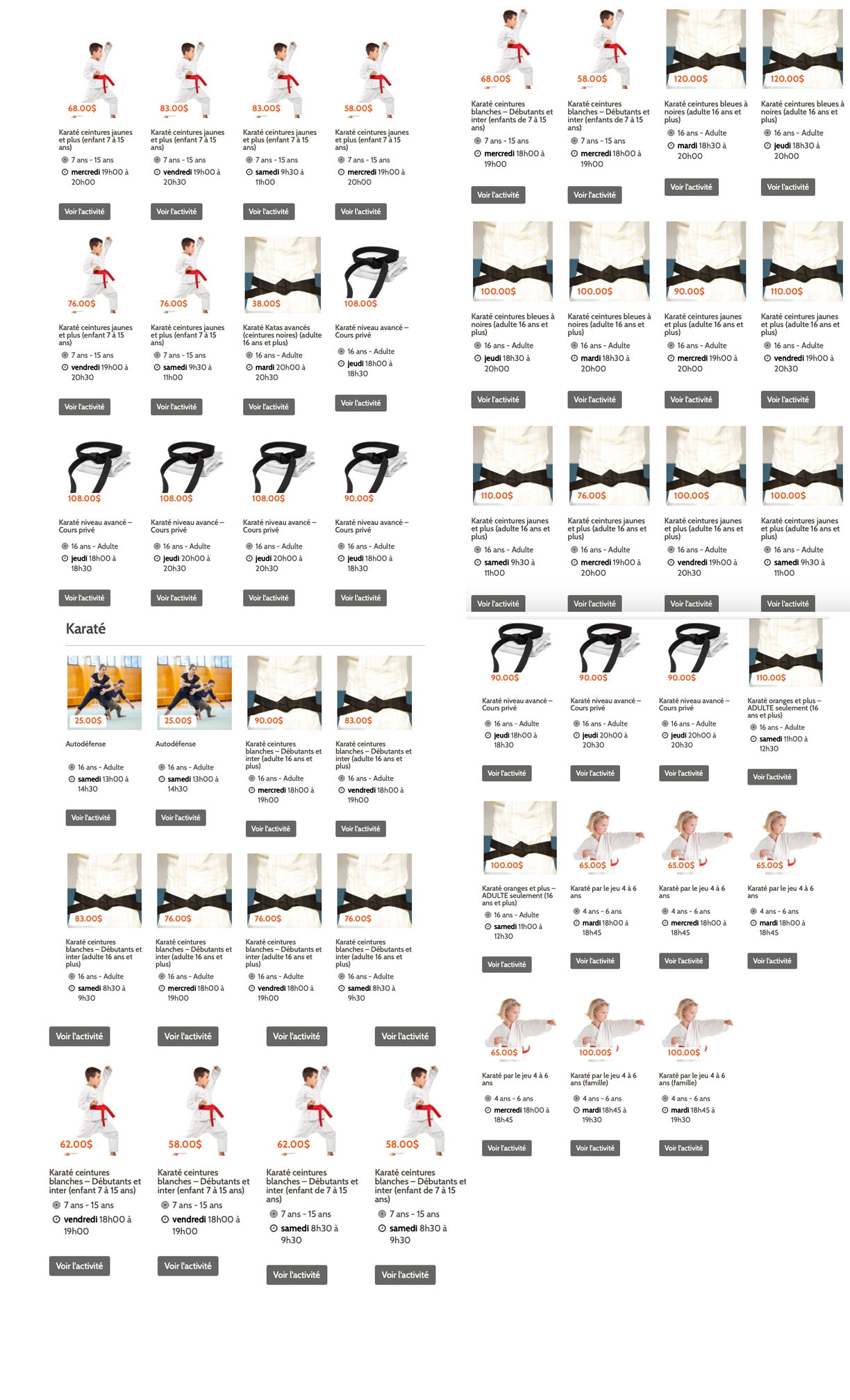 Horaire de la session PRINTEMPS 2026